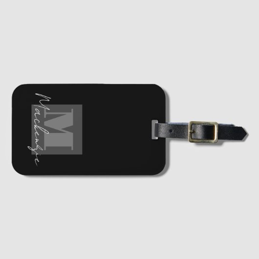 脂肪はっきりしたフォントモノグラム荷物タグ ラゲッジタグ (正面横)