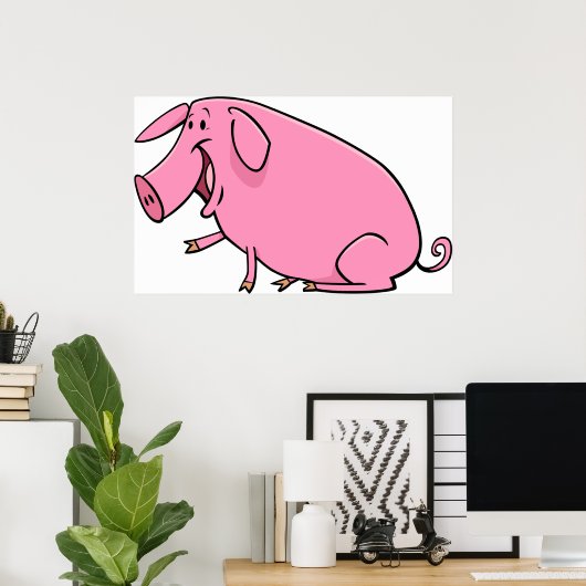 脂肪ピンク豚 ポスター (ホームオフィス)