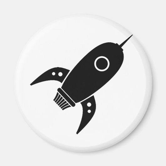脂肪レトロロケット船ブラック マグネット (正面)
