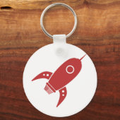脂肪レトロロケット船赤 キーホルダー (正面)
