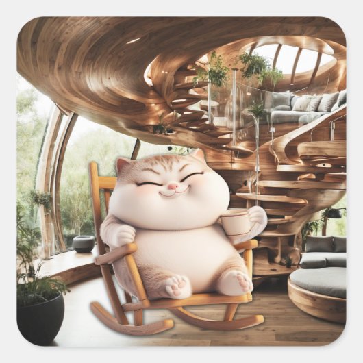 脂肪分と生臭いコーヒー時間 スクエアシール (正面)