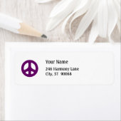 脂肪紫色の平和サインカスタムの戻りラベル ラベル (インサイチュ)