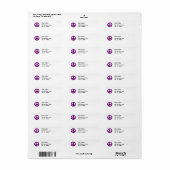 脂肪紫色の平和サインカスタムの戻りラベル ラベル (フルシート)