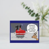 脂肪詰まりサンタおもしろいクリスマス踊り漫画 シーズンポストカード (スタンド正面)