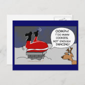 脂肪詰まりサンタおもしろいクリスマス踊り漫画 シーズンポストカード (正面/裏面)