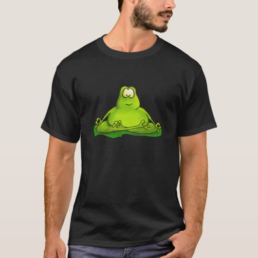 脂肪質のめい想のカエル Tシャツ (正面)