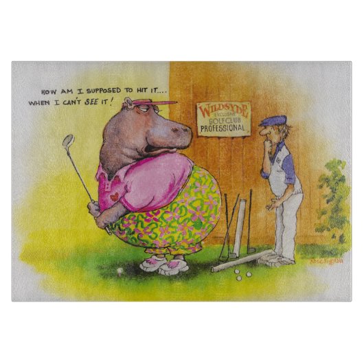 脂肪質のカバのゴルフ カッティングボード (正面)