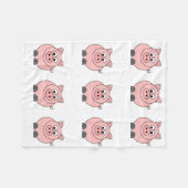 脂肪質のピンクのブタ フリースブランケット (正面(横))