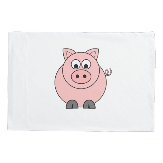 脂肪質のピンクの豚のよう 枕カバー (裏面)