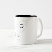 脂肪質のレトロロケットの船の白 ツートーンマグカップ (正面右)