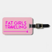 脂肪質の女の子の走行の荷物のラベル ラゲッジタグ (正面横)