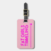 脂肪質の女の子の走行の荷物のラベル ラゲッジタグ (正面縦)