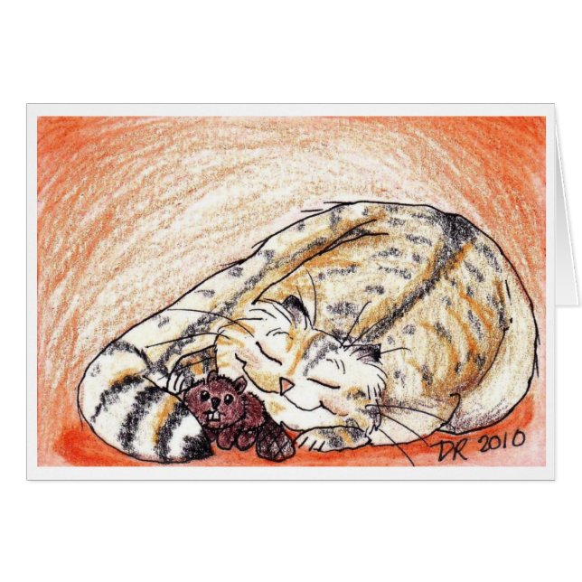脂肪質の子猫の眠い抱擁 (正面横)