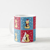 脂肪質犬のクリスマスのマグ コーヒーマグカップ (正面左)