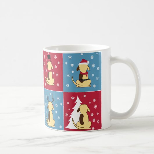 脂肪質犬のクリスマスのマグ コーヒーマグカップ (右)