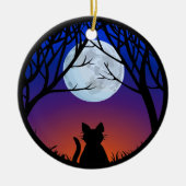 脂肪質猫のオーナメントパーソナライズな猫の装飾のギフト セラミックオーナメント (正面)