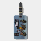 脂肪質猫の込み合いの荷物のラベル ラゲッジタグ (正面縦)