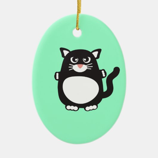 脂肪質猫 セラミックオーナメント (正面)