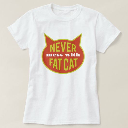 脂肪質猫 Tシャツ (デザイン正面)
