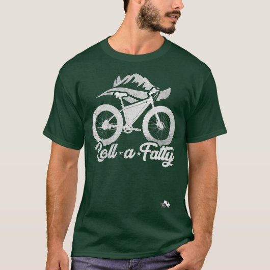脂肪転が脂肪タイヤの自転車 Tシャツ (正面)