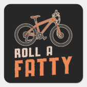 脂肪転が自転車脂肪山バイクバイクもしくは自転車に乗る人サイクリング スクエアシール (正面)