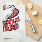 脂肪髭を持つ判断の悪いサンタ笑わされるー キッチンタオル (四つ折り)