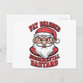 脂肪髭を持つ判断の悪いサンタ笑わされるー シーズンポストカード (正面/裏面)