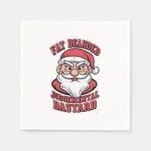 脂肪髭を持つ判断の悪いサンタ笑わされるー スタンダードカクテルナプキン (正面)