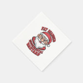 脂肪髭を持つ判断の悪いサンタ笑わされるー スタンダードカクテルナプキン (角)