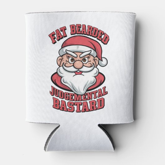 脂肪髭を持つ判断の悪いサンタ笑わされるー 缶クーラー (正面)