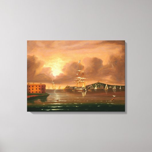 脅す空、ニューヨークの湾 キャンバスプリント (正面)