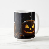 脅迫的なハロウィーンのカボチャ コーヒーマグカップ (正面右)