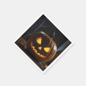 脅迫的なハロウィーンのカボチャ スタンダードカクテルナプキン (角)