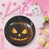 脅迫的なハロウィーンのカボチャ ペーパープレート (パーティー)