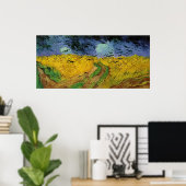 脅迫的な空の下の小麦畑 ポスター (ホームオフィス)