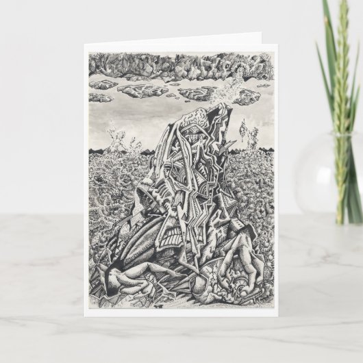 脅迫、インドのインクスケッチ カード (正面)