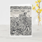 脅迫、インドのインクスケッチ カード (黄色い花)