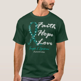 脆弱X症候群認識度信仰希望の愛 Tシャツ