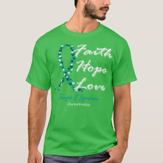 脆弱X症候群認識度信仰希望の愛 Tシャツ