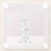 脆性ゼブラ：ハンドル付き気に ガラスコースター (裏面)