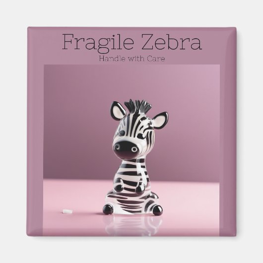 脆性ゼブラ:ハンドル付き気に マグネット (正面)