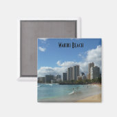 脇木ビーチハワイフォトマグネットオアフホノルル マグネット (正面/裏面)