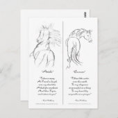 「脇」と「カーブ」ウマのブックマーク ポストカード (正面/裏面)