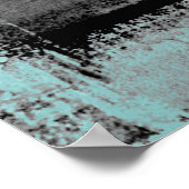 「脇」青と灰色の抽象芸術アートのポスタープリント ポスター (角)