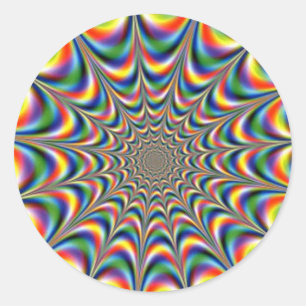 脈動フラクタル光学錯覚シール ラウンドシール