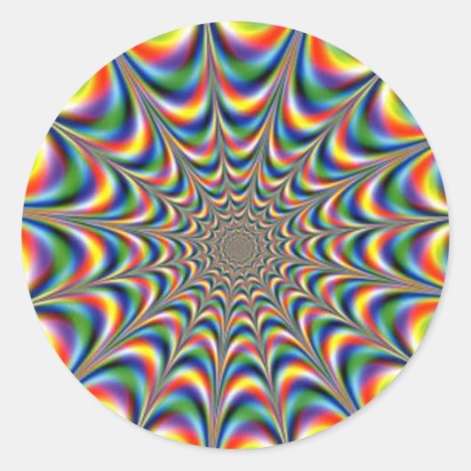 脈動フラクタル光学錯覚シール ラウンドシール (正面)