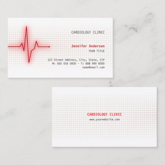 脈拍のハート信号の心臓学の名刺 名刺 (正面/裏面)