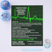 脈拍数デザイン、EMT、救急医療隊員広告ズ チラシ (シングル)