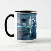 脈拍気に:病院のマグの心拍 マグカップ (左)