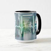 脈拍気に:病院のマグの心拍 マグカップ (正面右)